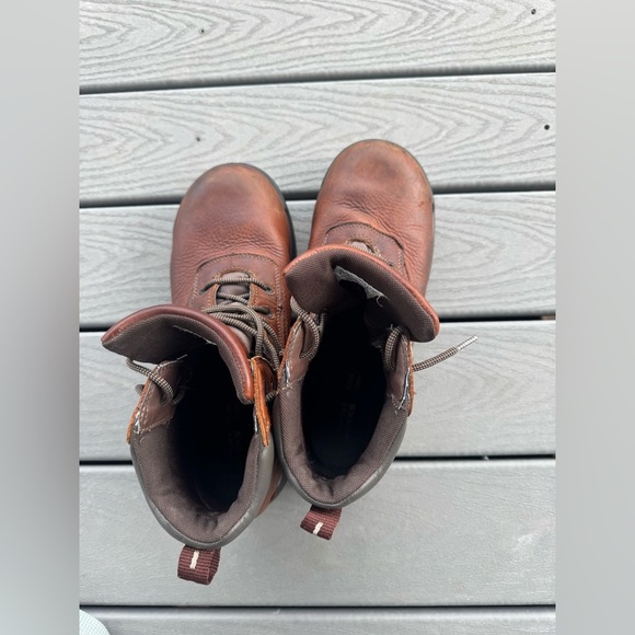 Rockport Works Safety Toe Work Boots Brown Leather Mens Size 15 ASTM
